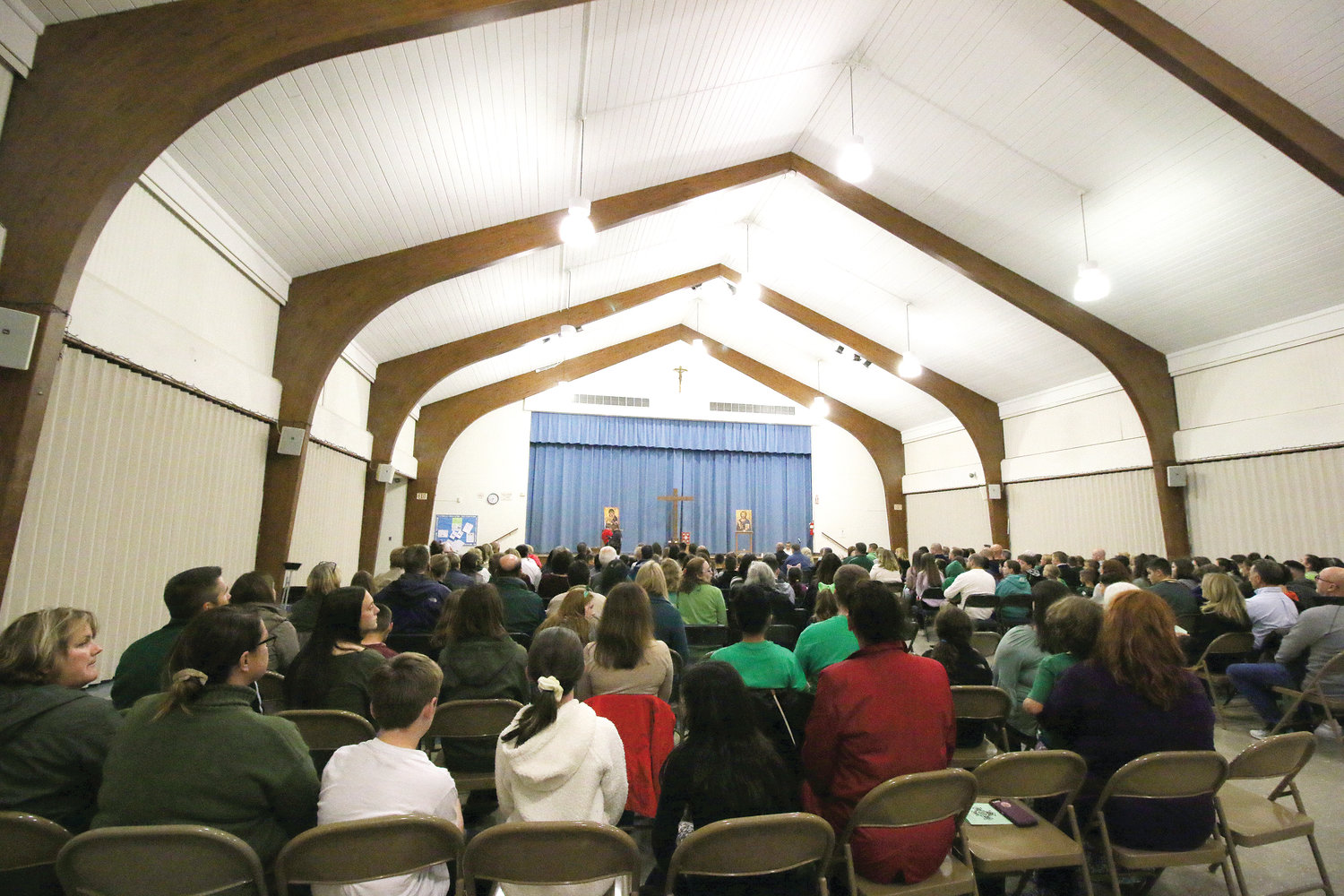 Hundreds fill the parish center at St. Michael Church on Wednesday, Oct. 9, in support of young parishioner Noah Antunes who was recently diagnosed with cancer at the beginning of the month.